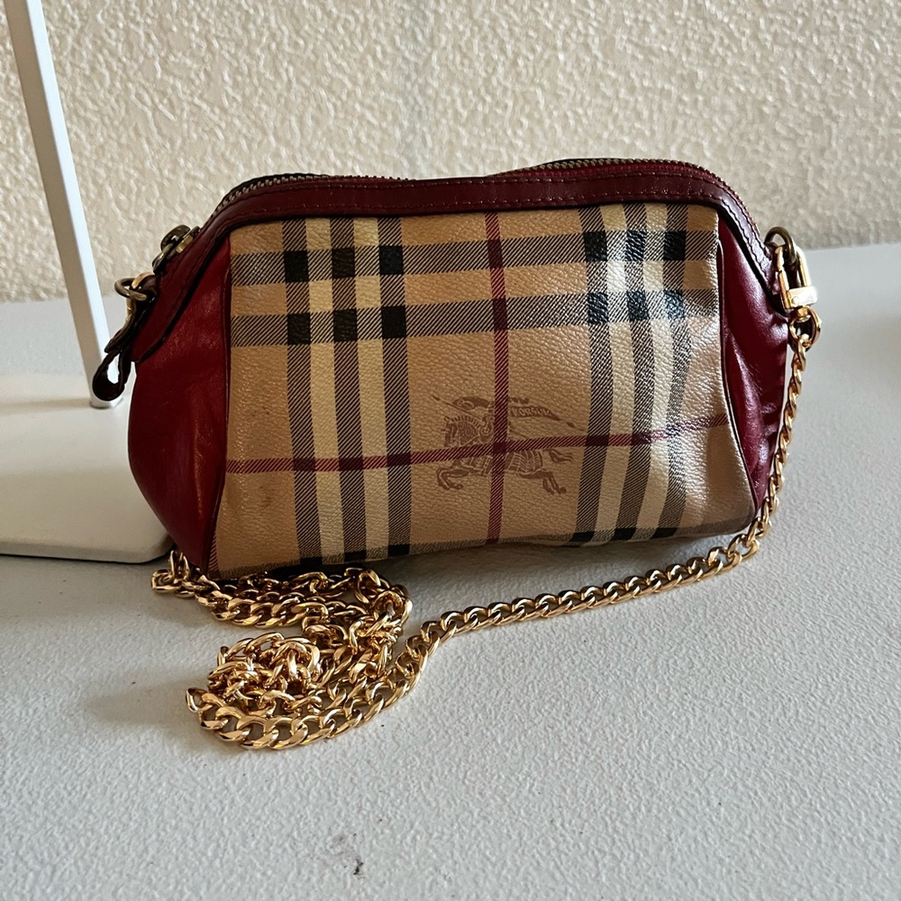 Burberry Checkered Beige and Red Women's Bag - Picture 3 of 12